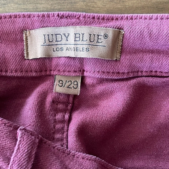 Judy Blue burgundy high rise front seam straight leg jeans - Picture 12 of 14